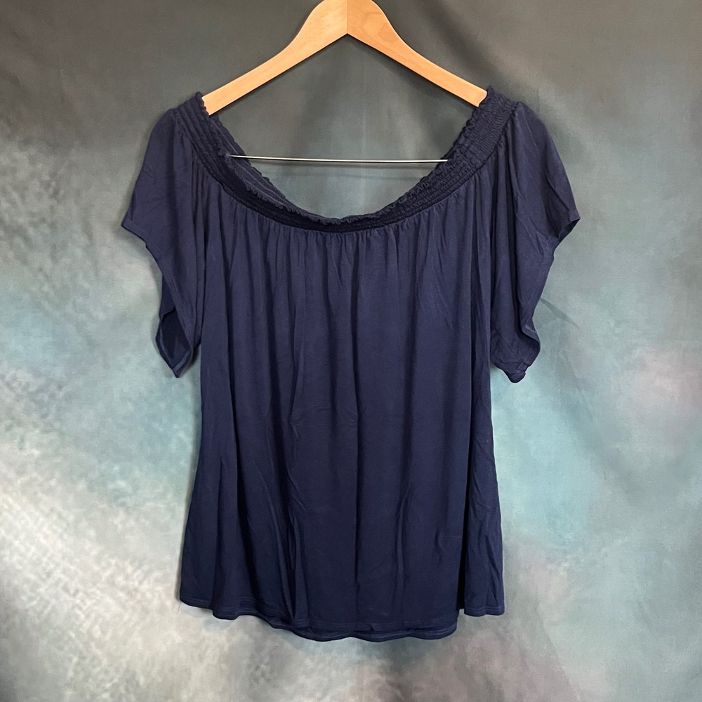 Lilly Pulitzer Navy Off Shoulder Top L and Scalloped‎ Floral Skort 12 Set - Picture 7 of 9